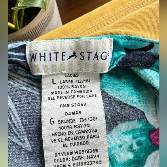 White Stag dress collar nice 3/4 open back, stunning flower print size L - Picture 4 of 4